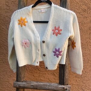 Charming Floral Knit Cardigan for Kids